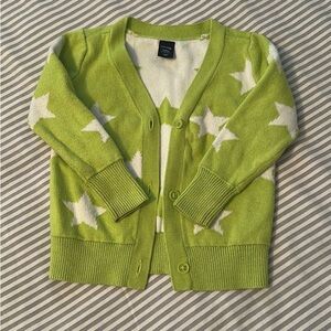 Baby Gap Green Star Pattern Cardigan